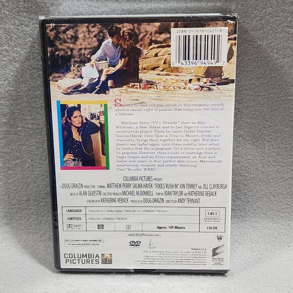 Fools Rush In Matthew Perry Selma Hayek 2005 DVD NIP Factory Sealed - Picture 2 of 3